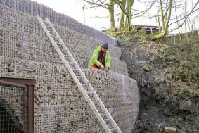 Caphouse Colliery tunnel portal retaining wall